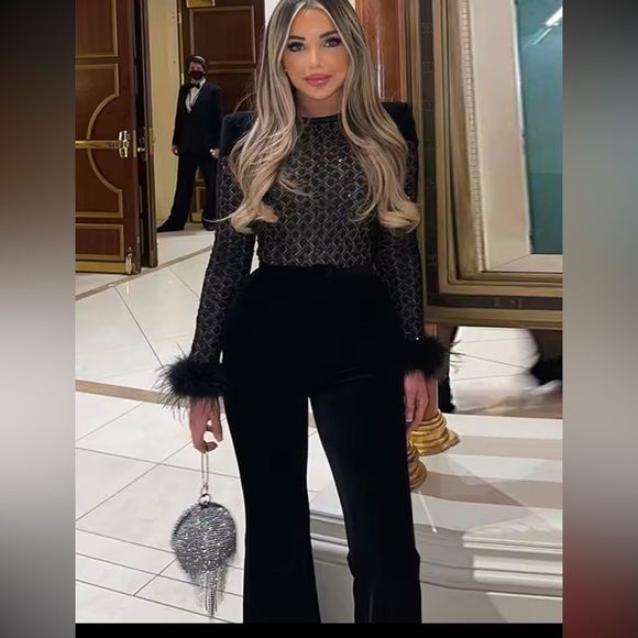 🎉Stand out Feather Belt Bodycon Jumpsuit Size S thru XXL - Picture 11 of 16